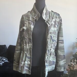 Altar'd State Green Camouflage Field Jacket